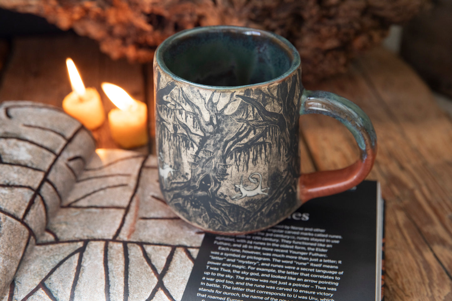 Magic forest with unicorns mug. Ceramic, pottery
