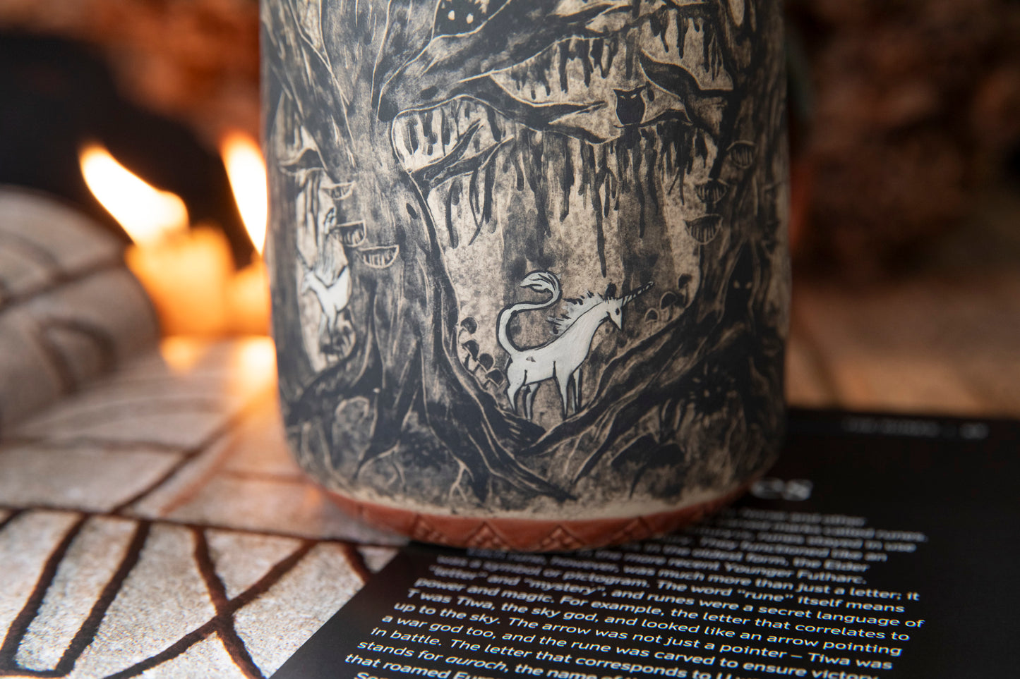 Magic forest with unicorns mug. Ceramic, pottery