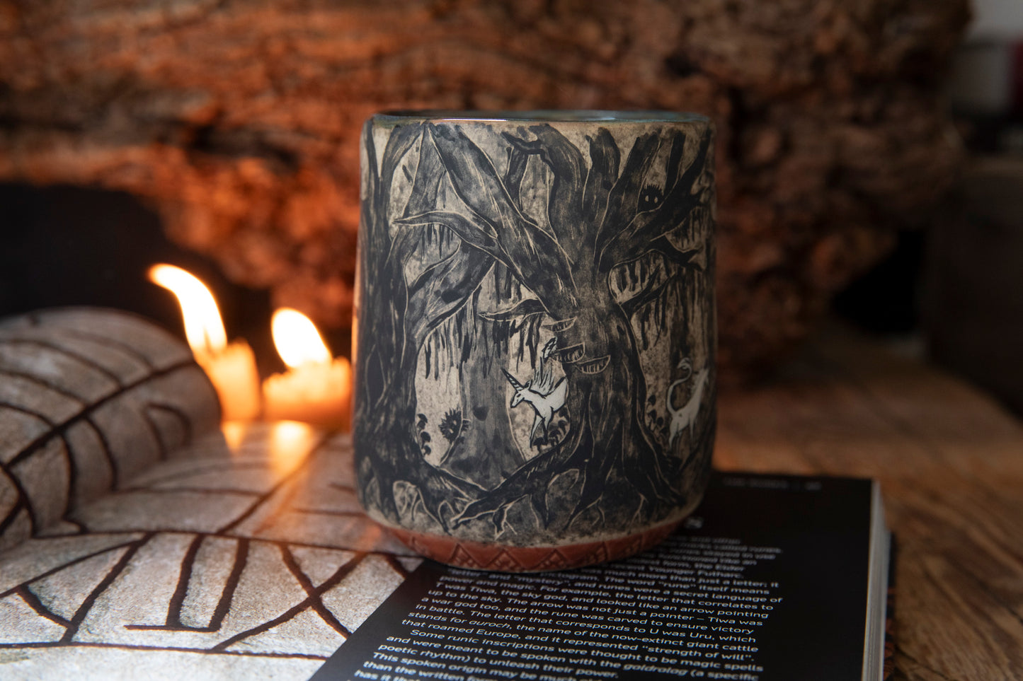 Magic forest with unicorns mug. Ceramic, pottery