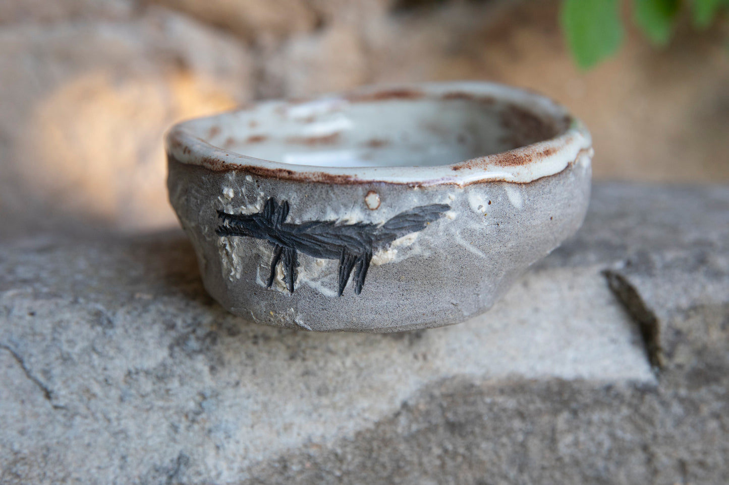 Ceramic handmade pet bowl 200ml . Dog bowl. Cat bowl. One of a kind. Rustic, earthy, natural, vegan
