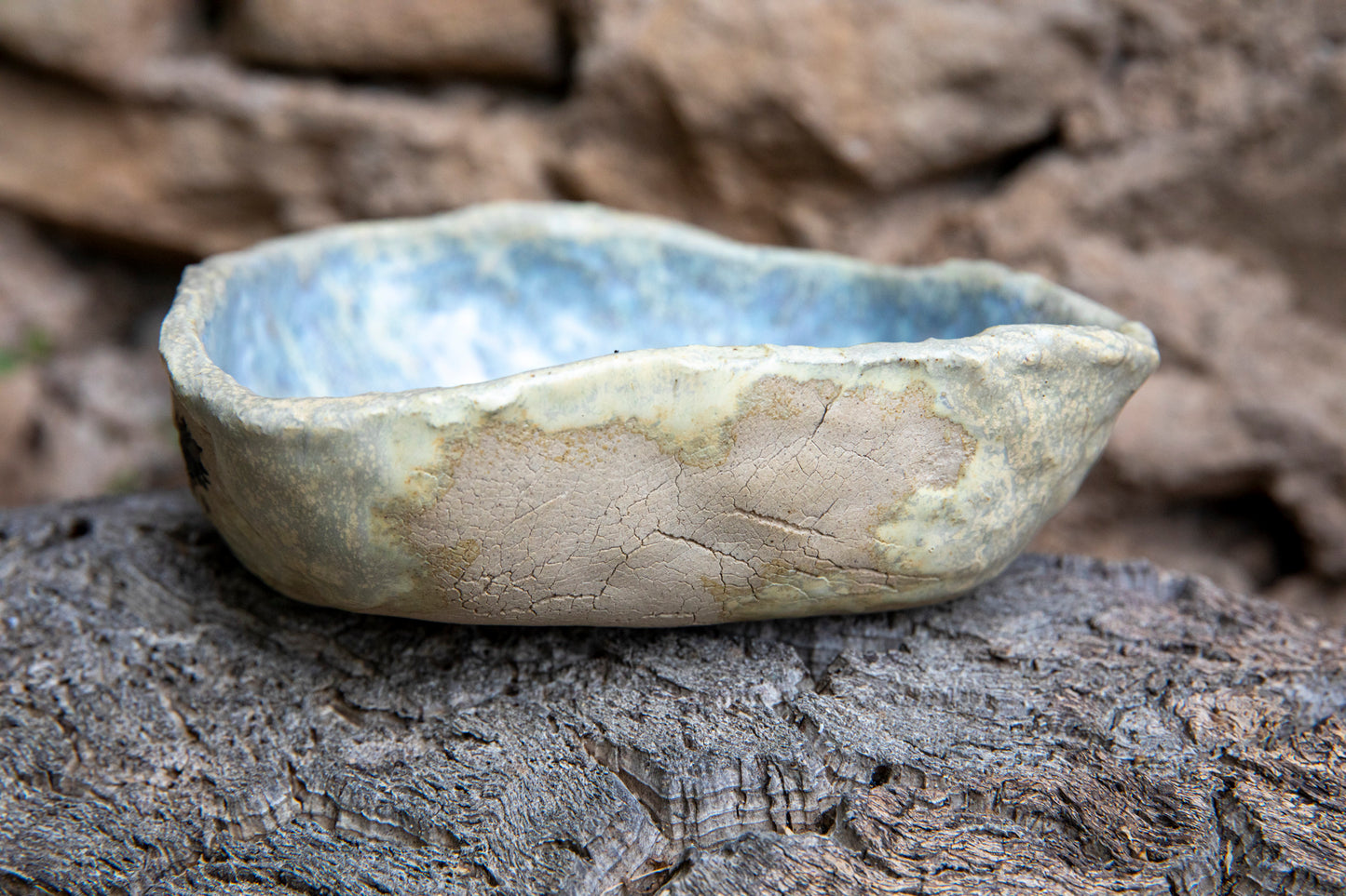 Doggo or Wolf ceramic dog bowl, handmade, unique, one of a kind.