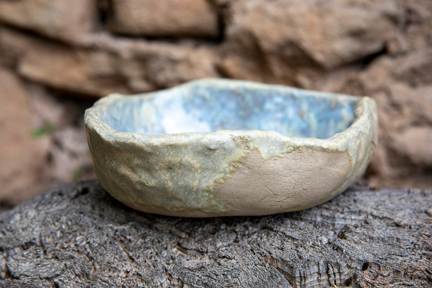 Doggo or Wolf ceramic dog bowl, handmade, unique, one of a kind.