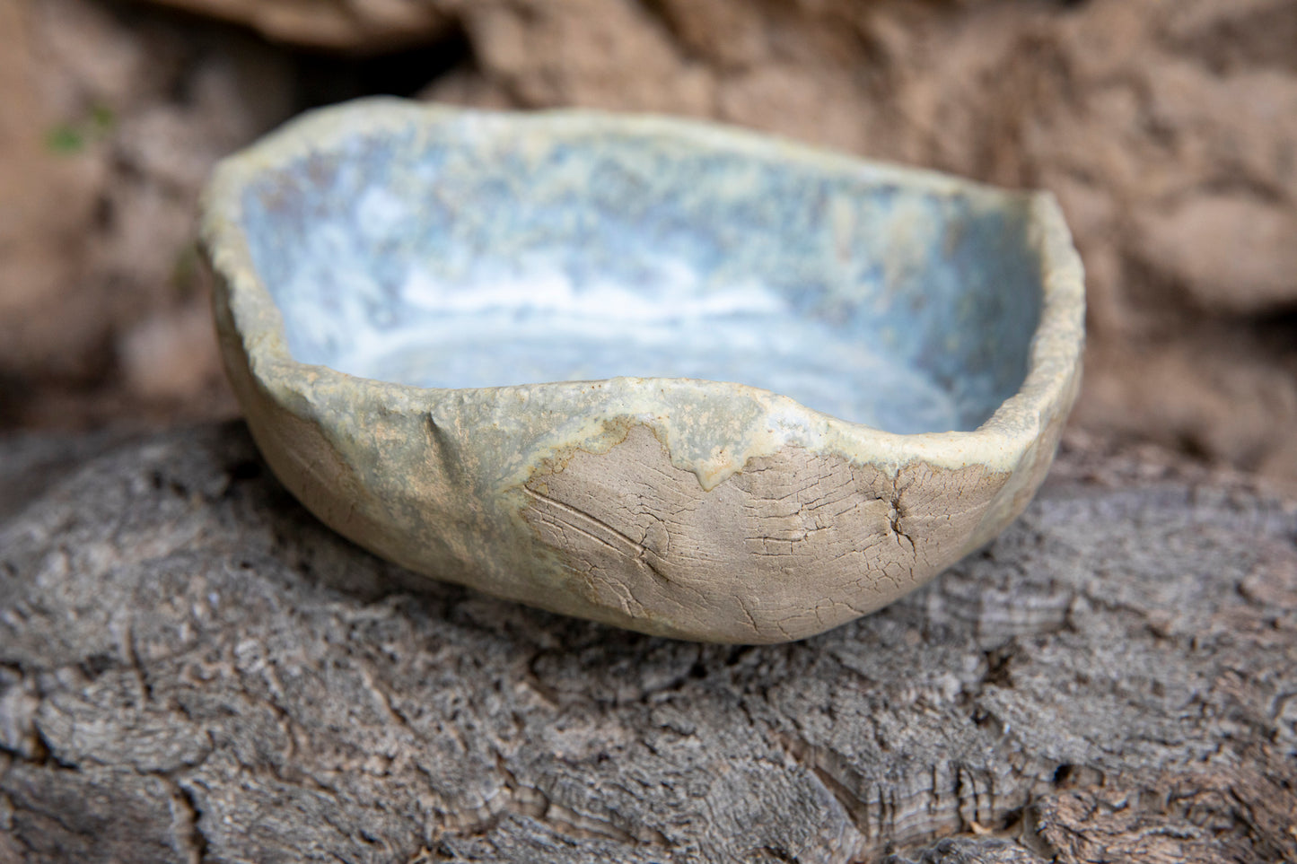 Doggo or Wolf ceramic dog bowl, handmade, unique, one of a kind.