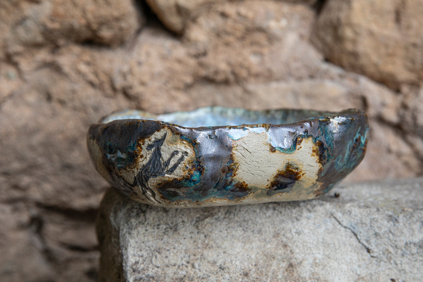 Whippet ceramic dog bowl, handmade, unique, one of a kind.