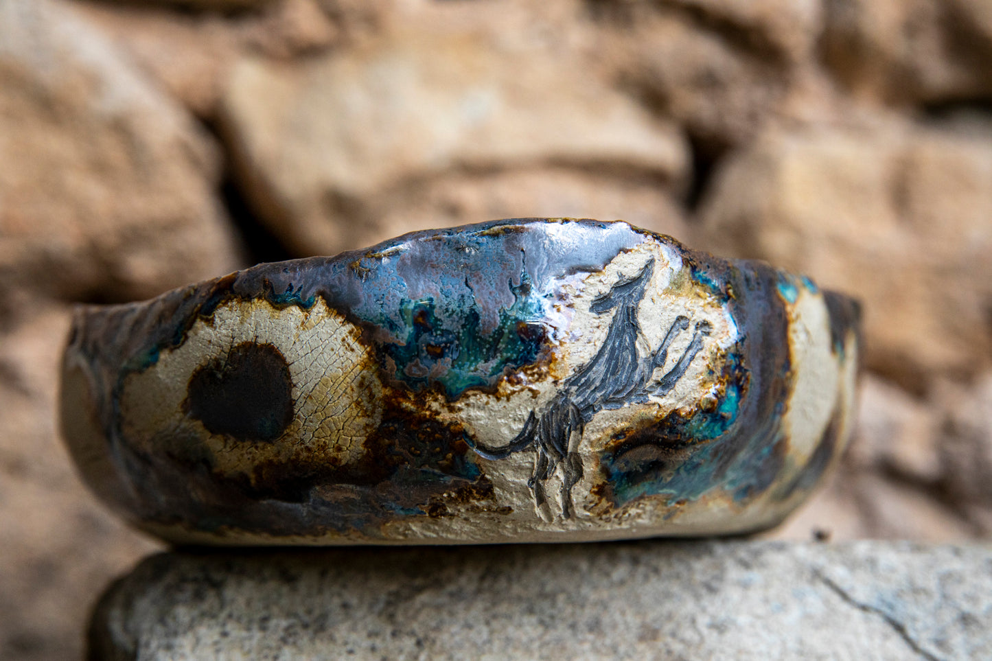 Whippet ceramic dog bowl, handmade, unique, one of a kind.