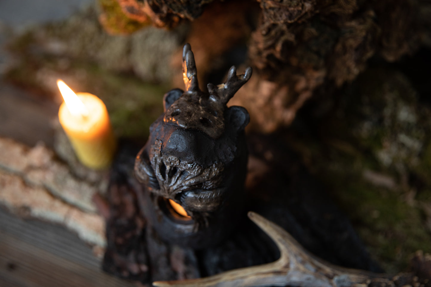 Forest Guardians. Bear ceramic candle holder