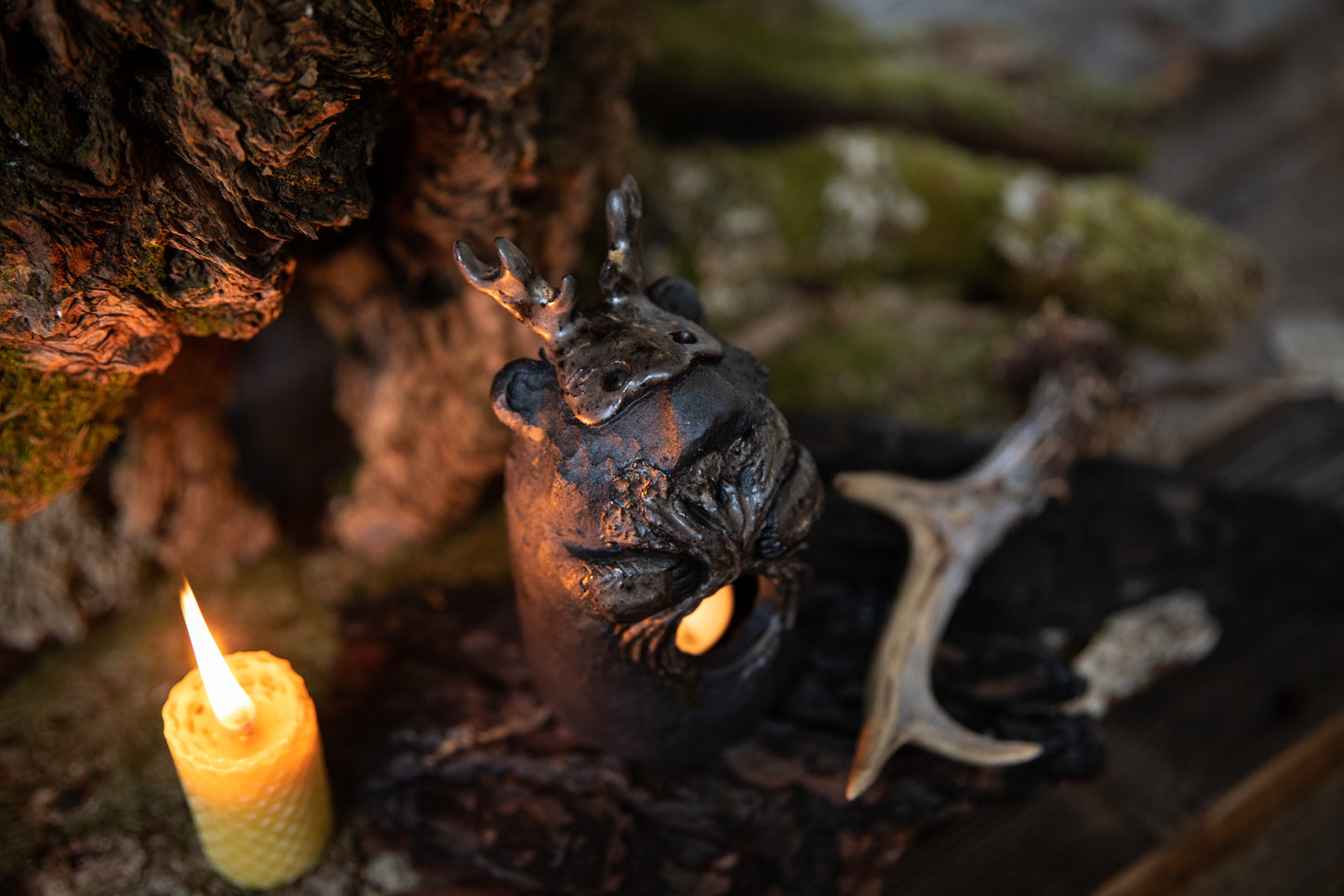 Forest Guardians. Bear ceramic candle holder