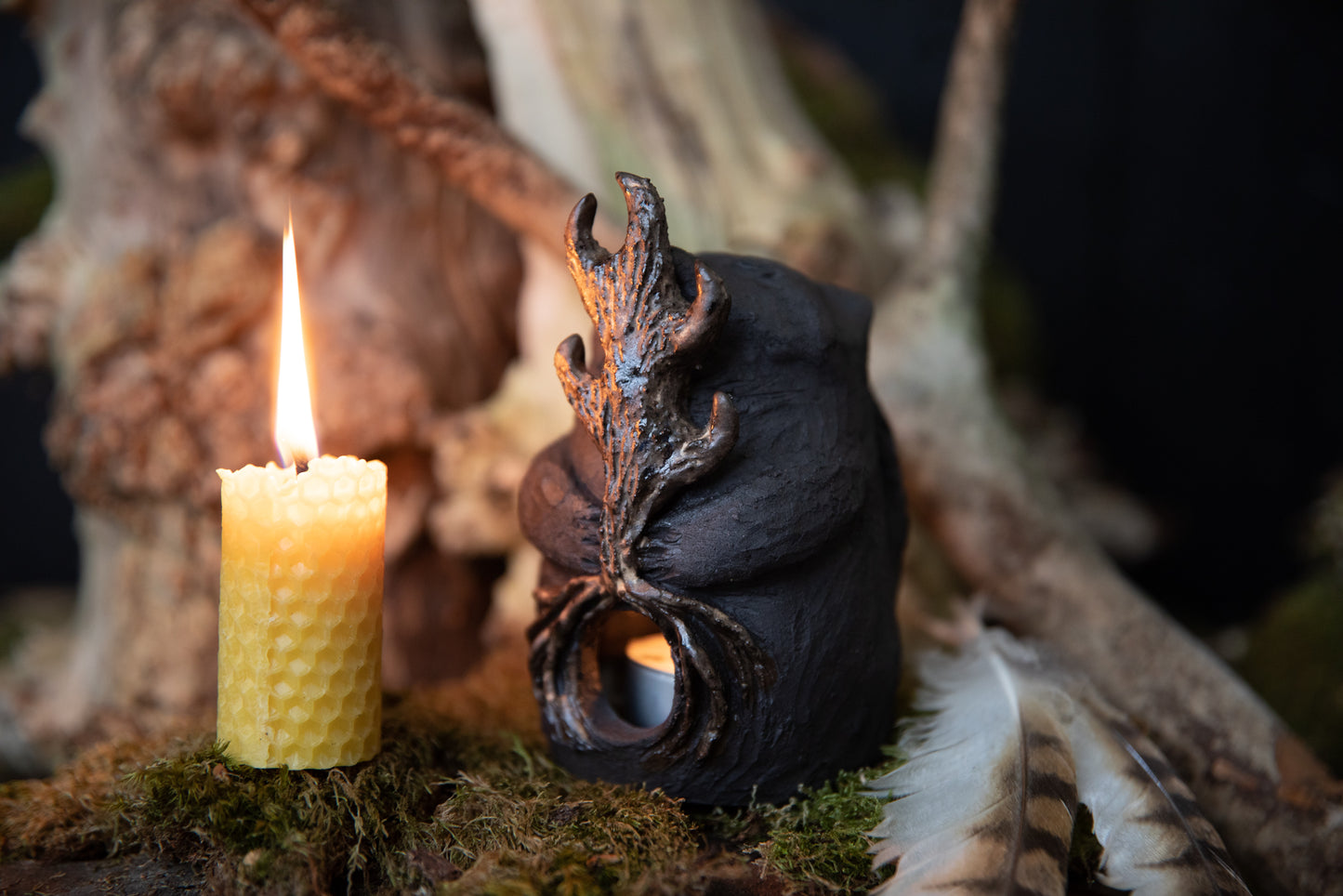 Forest Guardians. Marten ceramic candle holder