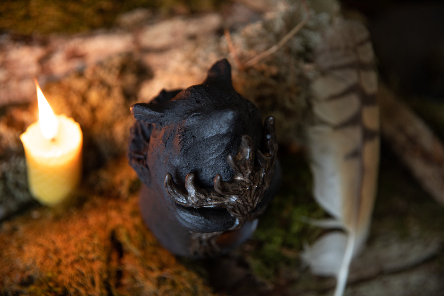Forest Guardians. Fox ceramic candle holder