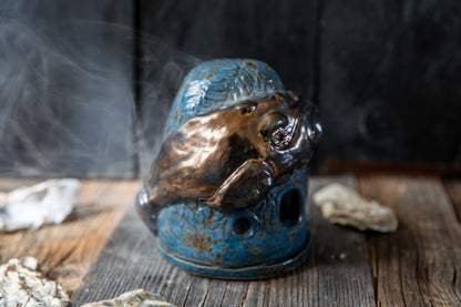Whale ceramic incense  burner. Sea, spirit, incense, resin, smudge, animal totem