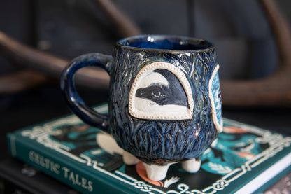 Orca whale ceramic mug, one of a kind. Pottery, lucky.