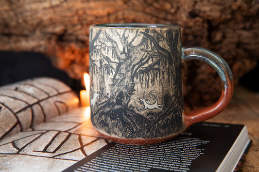 Magic forest with unicorns mug. Ceramic, pottery