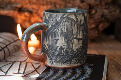 Magic forest with unicorns mug. Ceramic, pottery