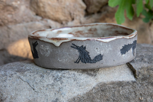 Reserved!!! Ceramic handmade pet bowl. Dog bowl. Cat bowl. One of a kind.