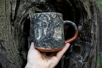 Magic forest with unicorns mug. Ceramic, pottery