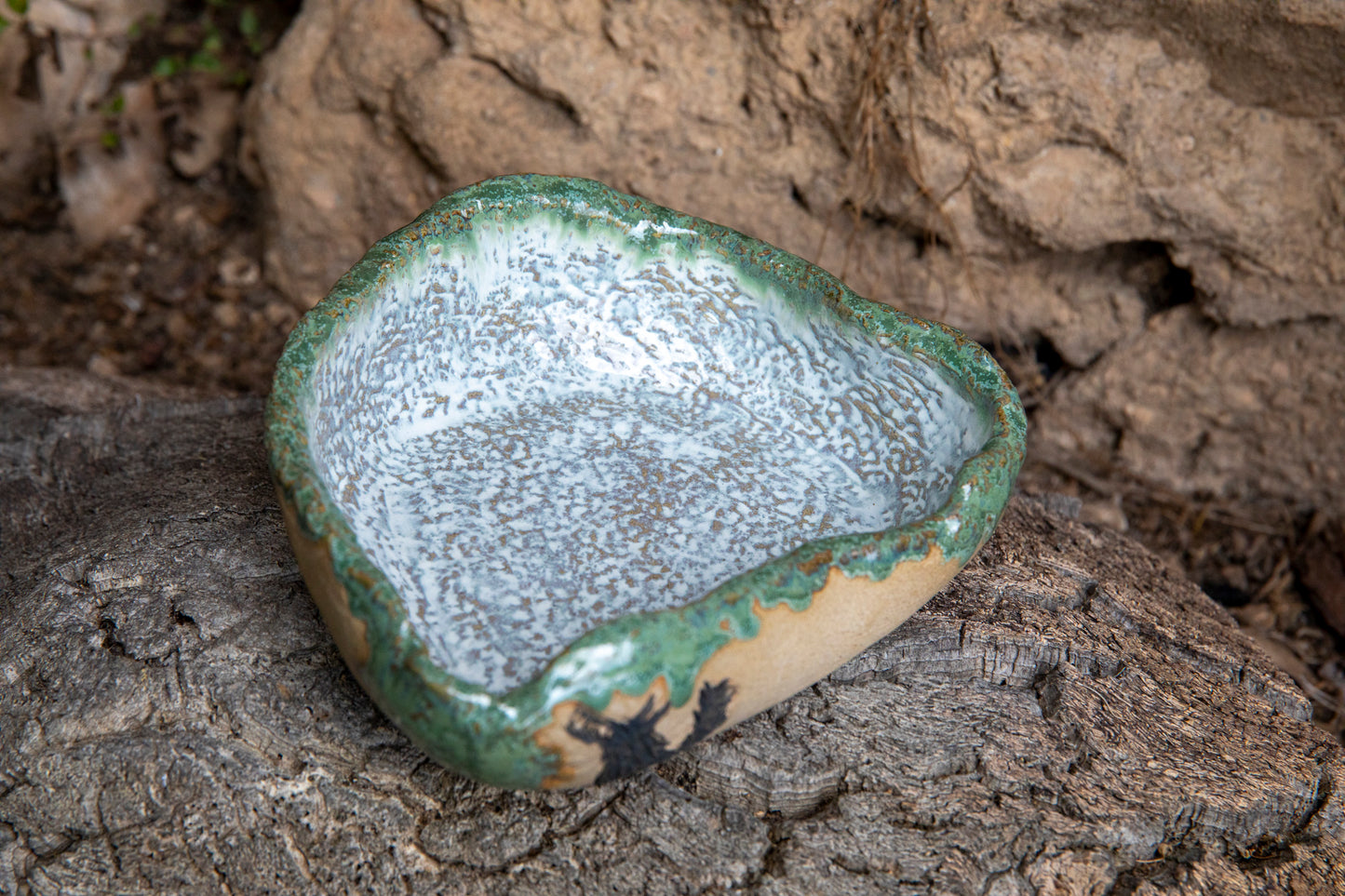 Doggo or Wolf ceramic dog bowl, handmade, unique, one of a kind.