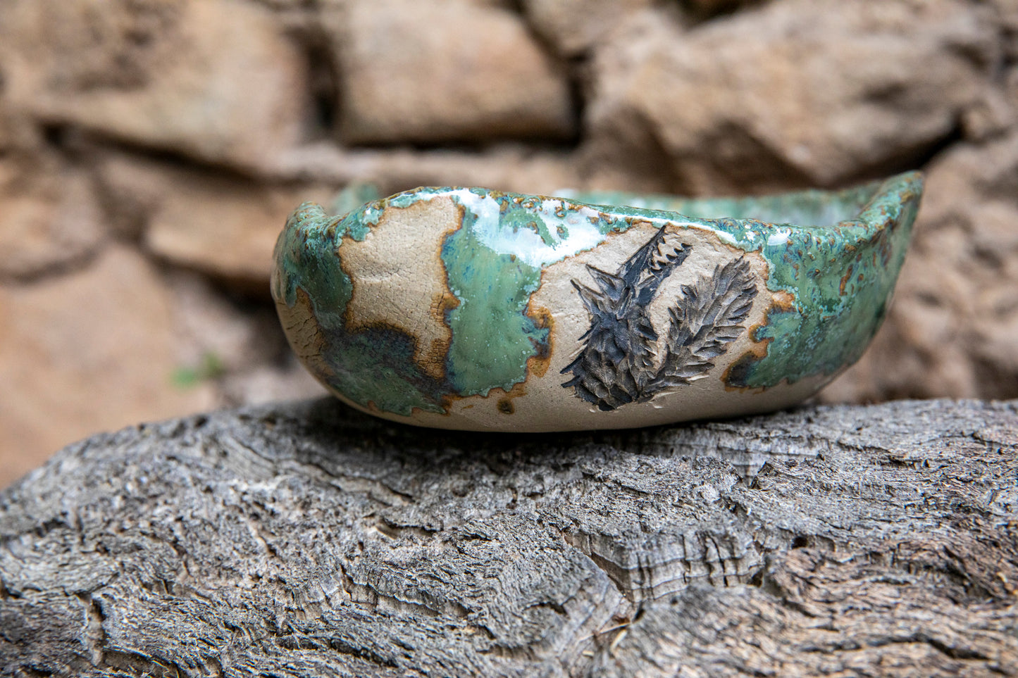 Doggo or Wolf ceramic dog bowl, handmade, unique, one of a kind.