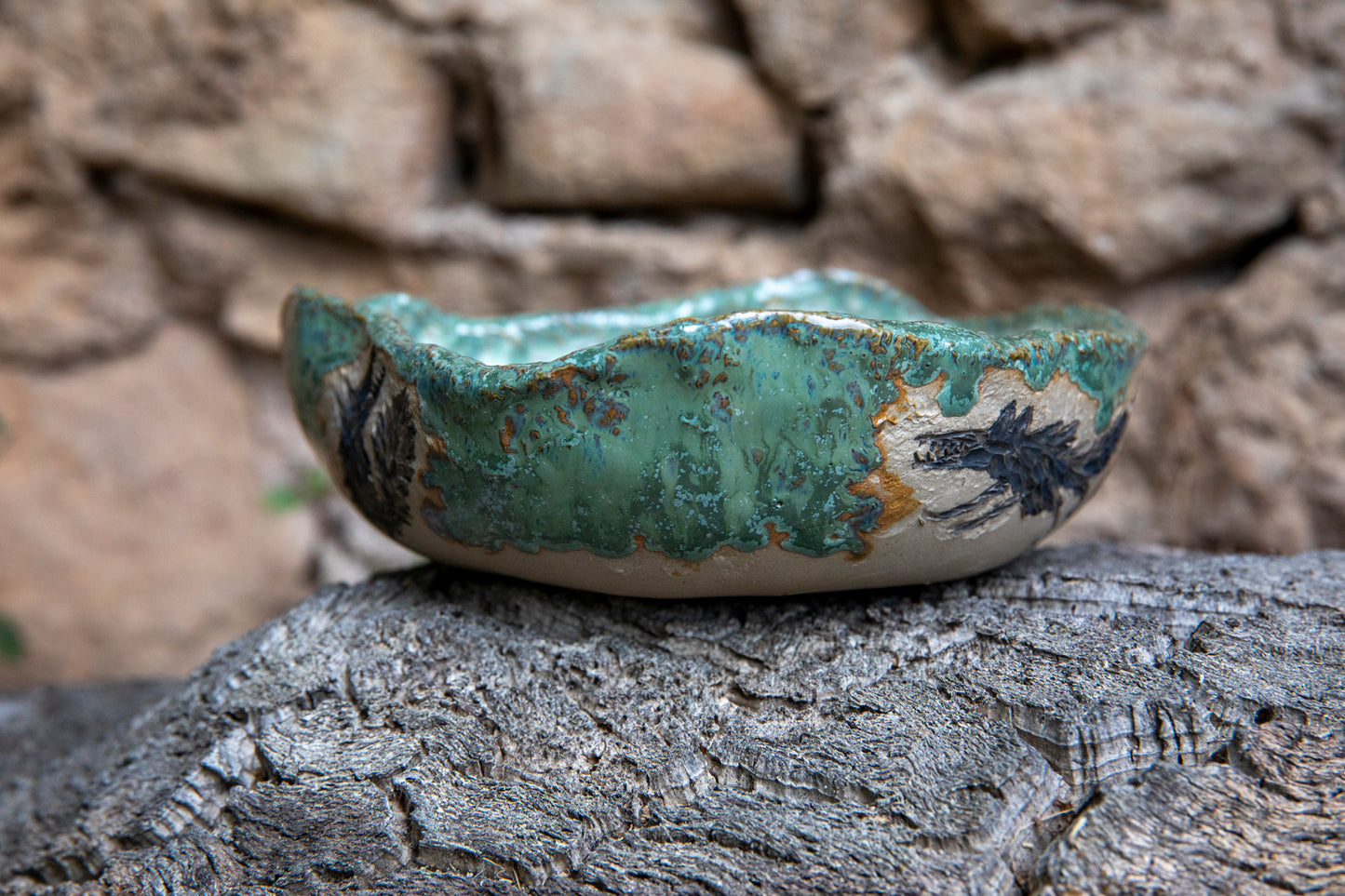 Doggo or Wolf ceramic dog bowl, handmade, unique, one of a kind.