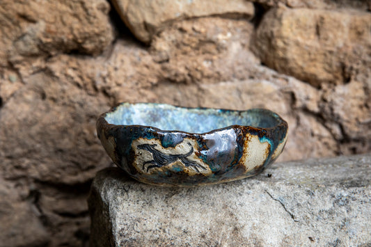 Whippet ceramic dog bowl, handmade, unique, one of a kind.