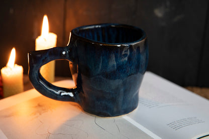 Baba Yaga ceramic mug with real gold. Magic forest mug. Pottery. Witch, cabin, hut, pottery