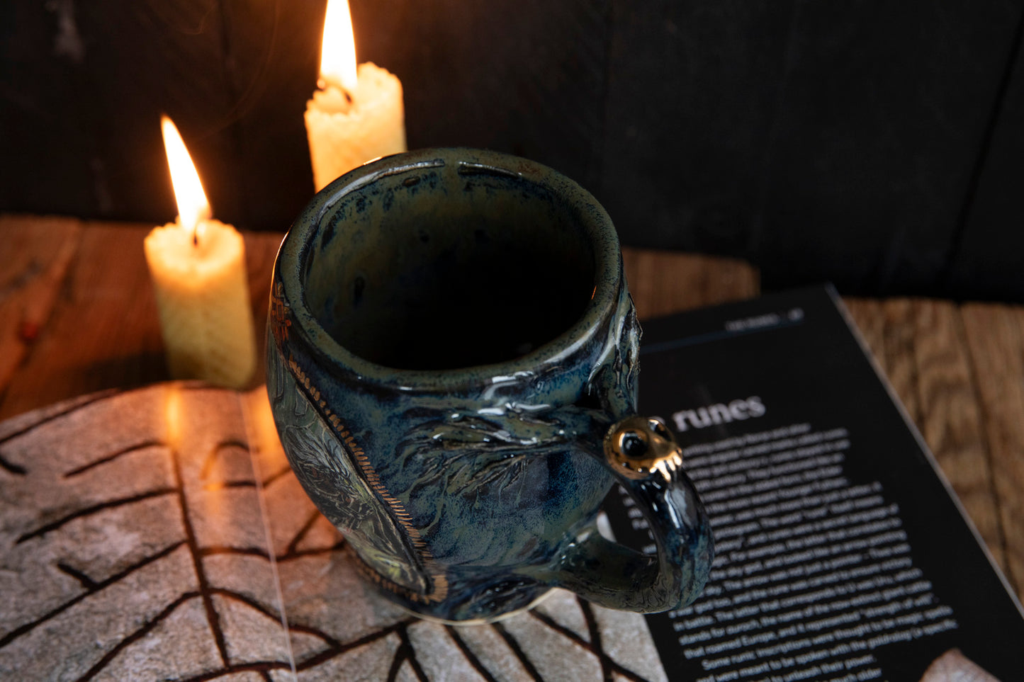 Baba Yaga ceramic mug with real gold. Magic forest mug. Pottery. Witch, cabin, hut, pottery