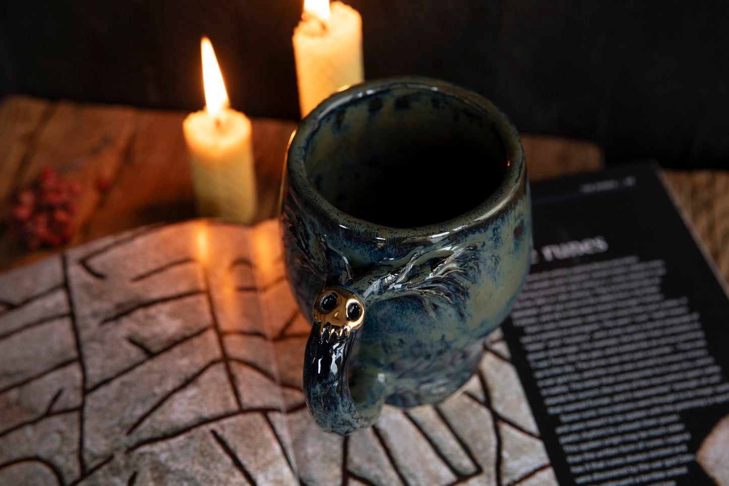 Baba Yaga ceramic mug with real gold. Magic forest mug. Pottery. Witch, cabin, hut, pottery