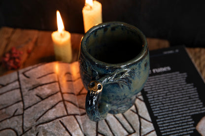 Baba Yaga ceramic mug with real gold. Magic forest mug. Pottery. Witch, cabin, hut, pottery