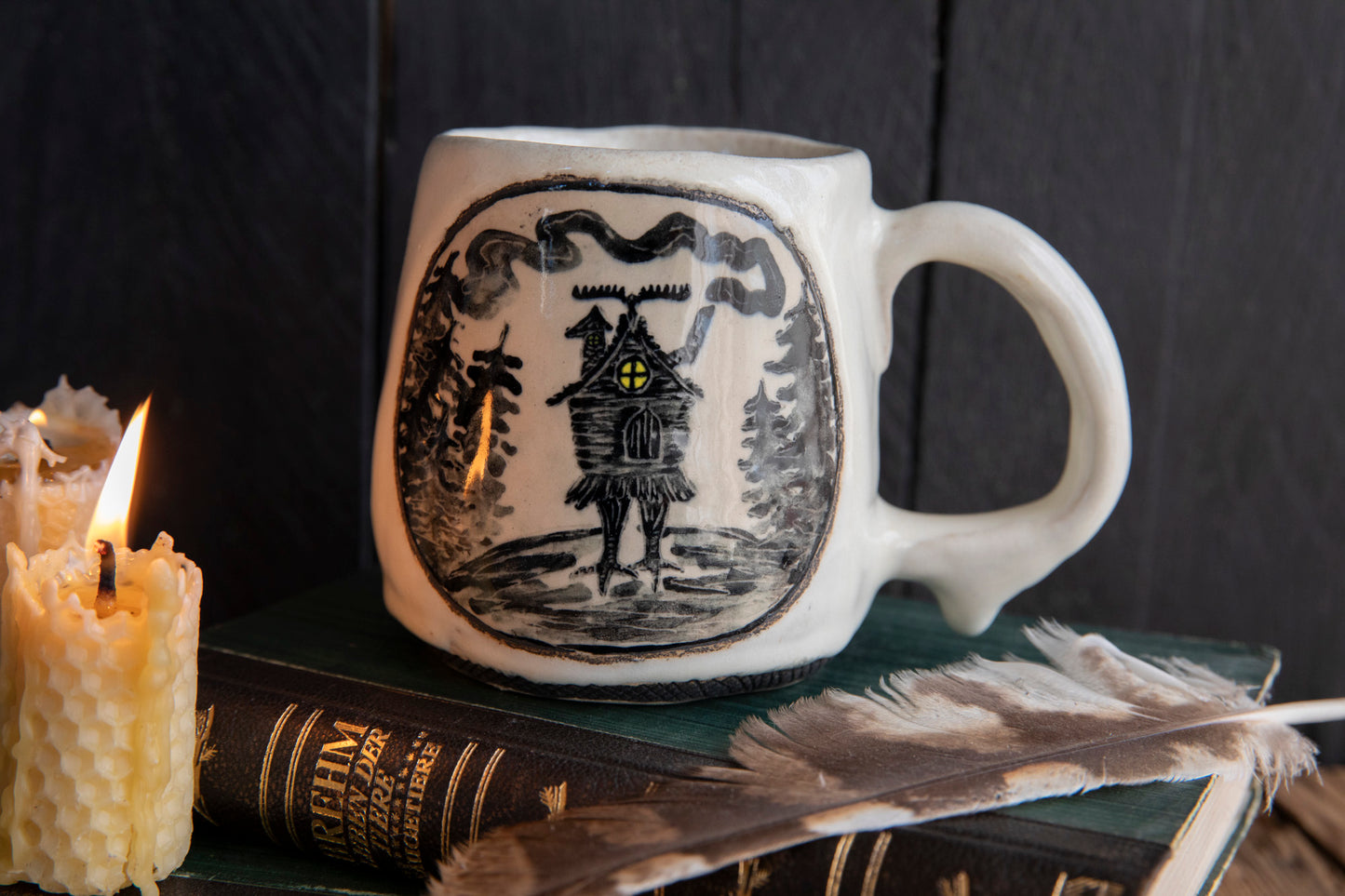 Baba Yaga heavy ceramic mug.