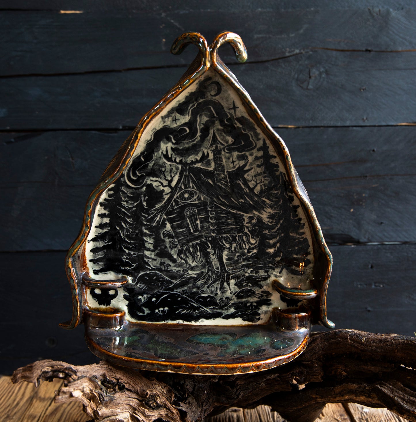 Baba Yaga ceramic altar