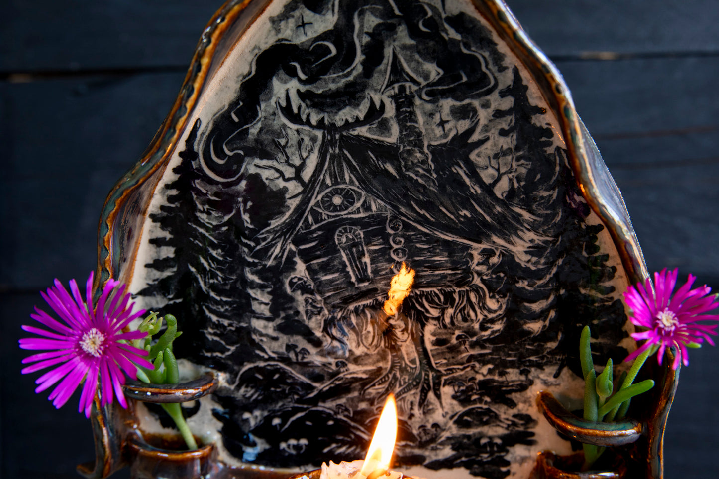 Baba Yaga ceramic altar