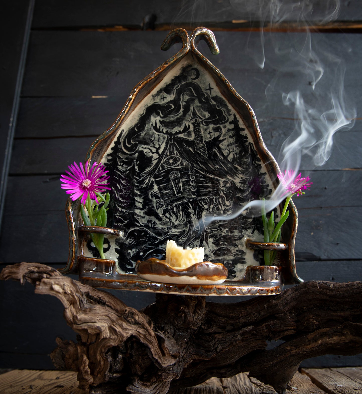 Baba Yaga ceramic altar