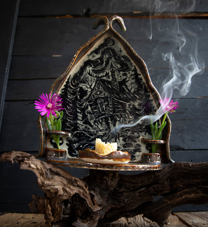 Baba Yaga ceramic altar