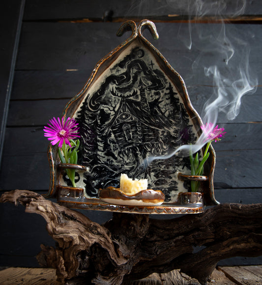 Baba Yaga ceramic altar
