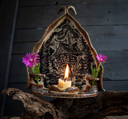 Baba Yaga ceramic altar