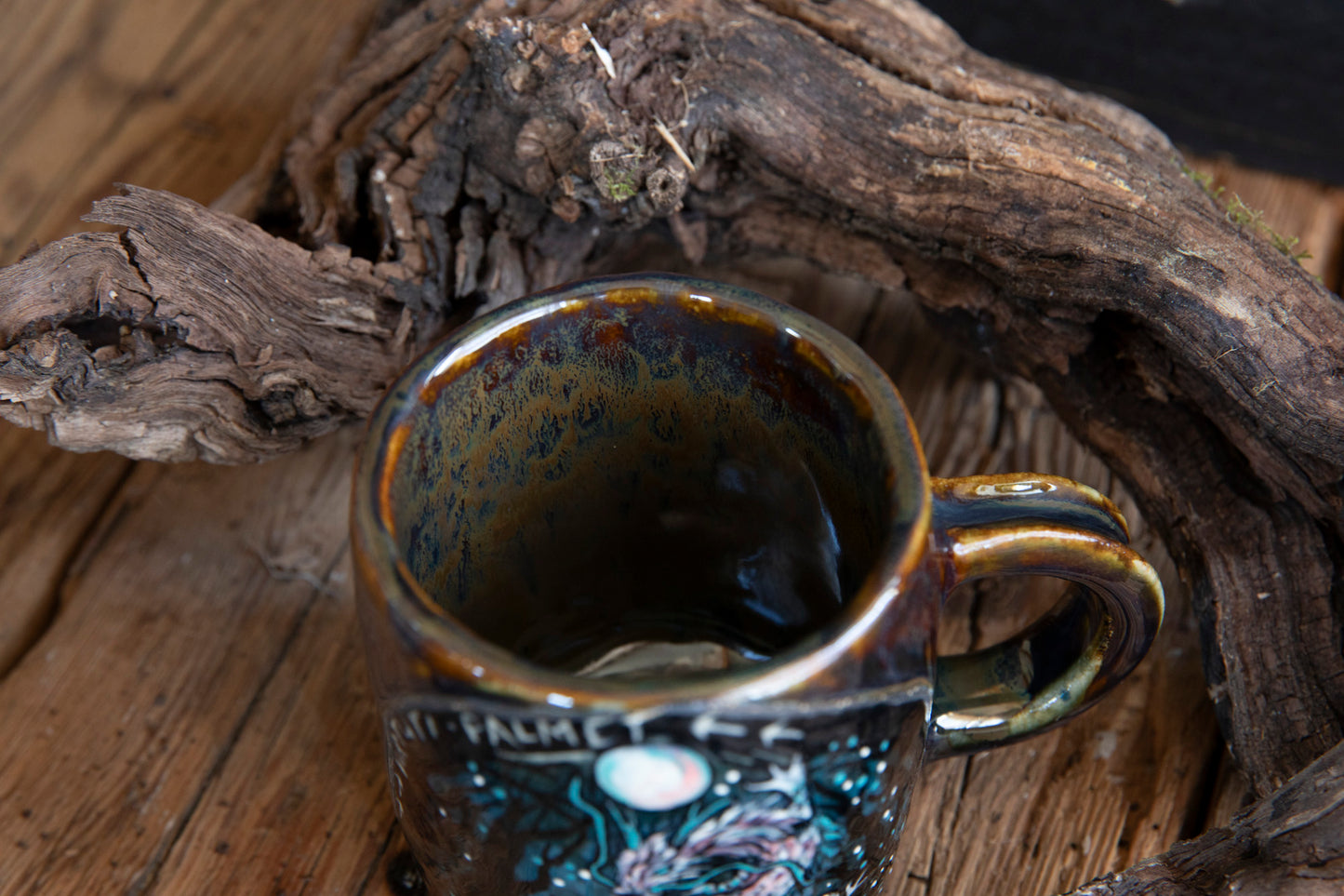 Magic Dragon with pearl instead of full moon ceramic mug