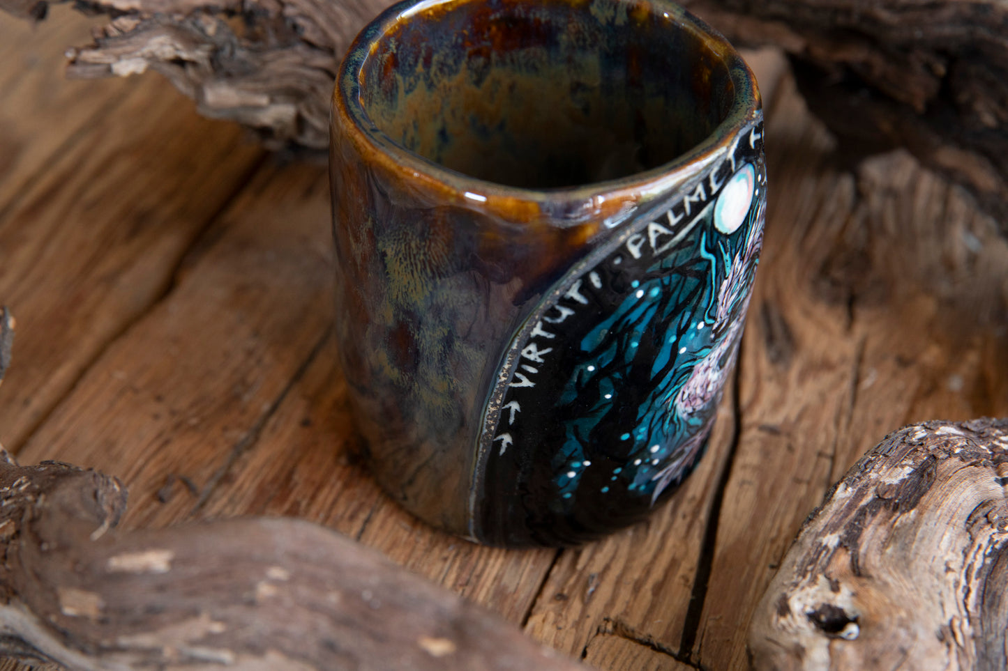 Magic Dragon with pearl instead of full moon ceramic mug