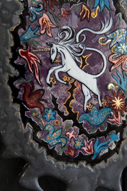 Fier Mais Sensible - Ceramic wall decor with Unicorn, one of a kind