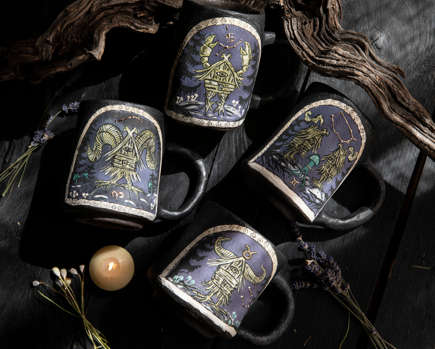 Baba Yaga Gemini Zodiac mug, Ceramic, handmade