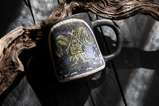 Baba Yaga Aries Zodiac mug, Ceramic, handmade