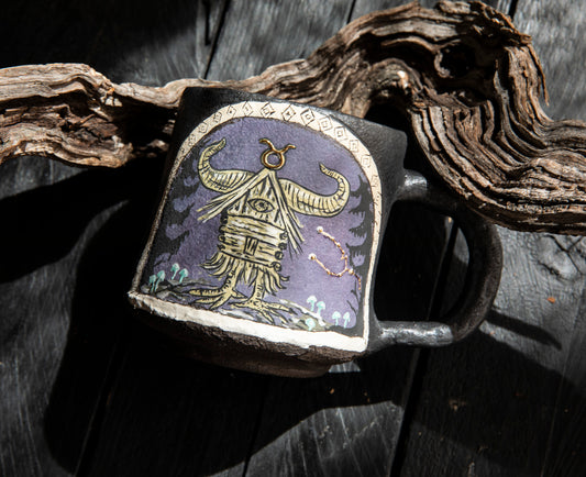 Baba Yaga Taurus Zodiac mug, Ceramic, handmade