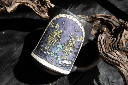 Baba Yaga Gemini Zodiac mug, Ceramic, handmade