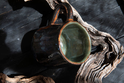 Black unicorn magic forest ceramic mug