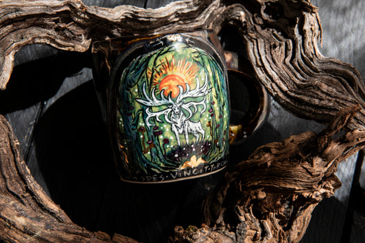 Noble white stag ceramic mug