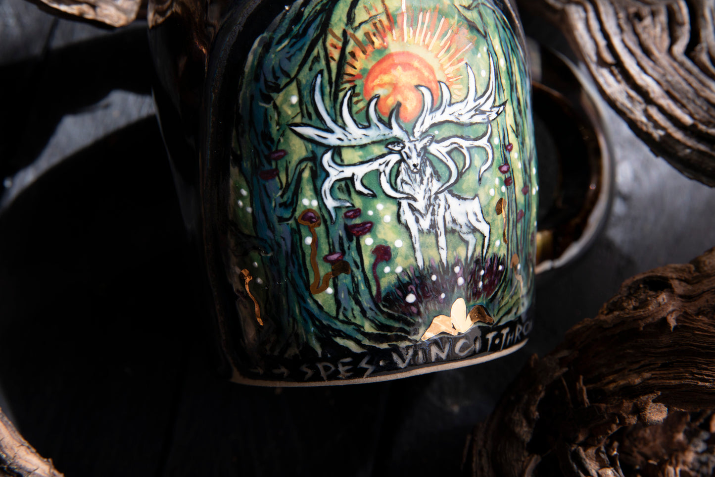 Noble white stag ceramic mug