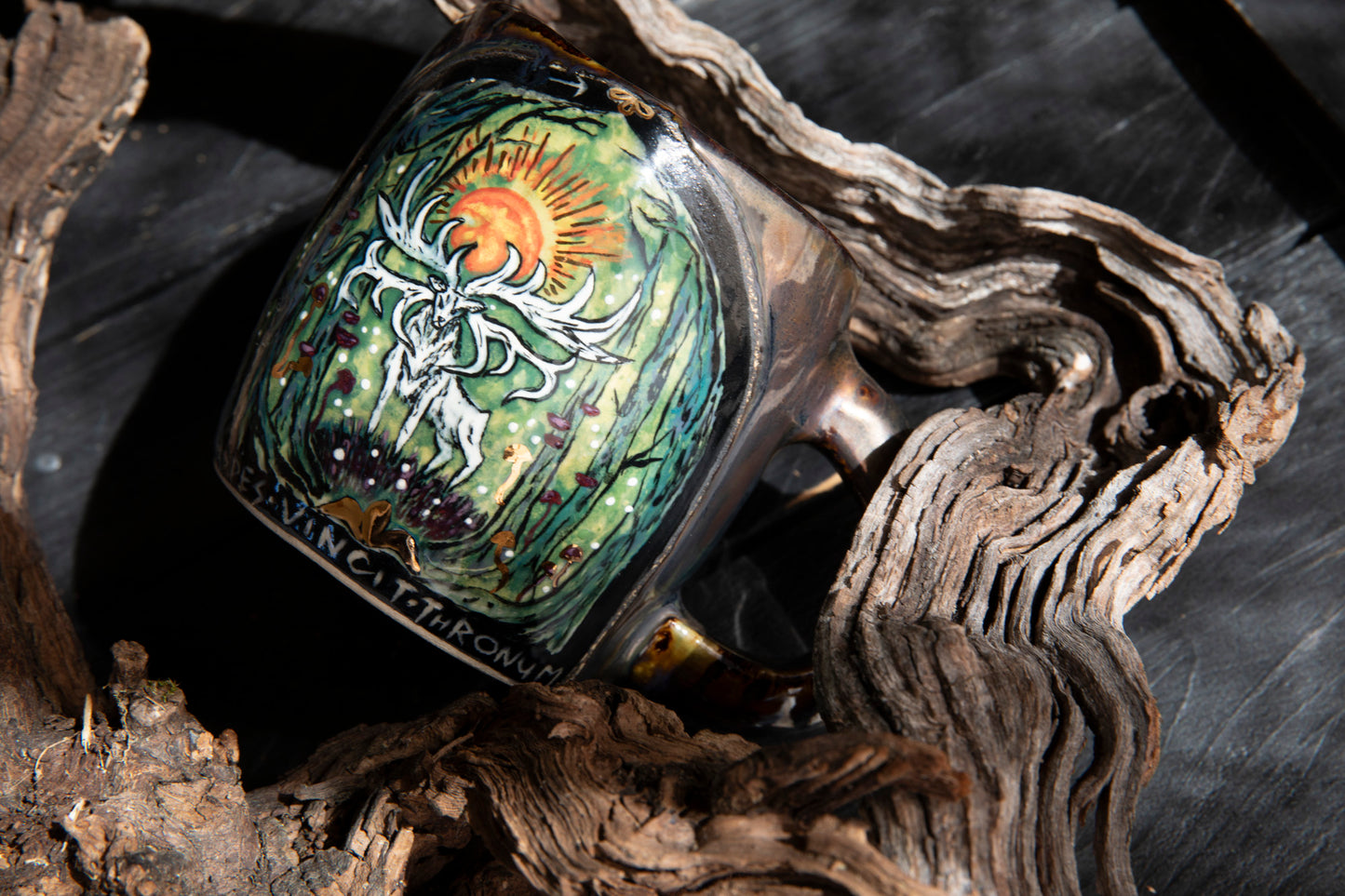 Noble white stag ceramic mug